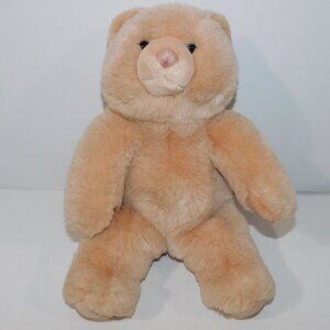 VTG 1985 Gund 13" Apricot Tan Cozy Teddy Bear Stuffed Plush Lovey stitched Nose